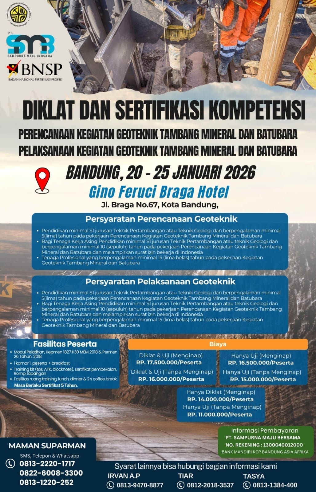 Diklat & Sertifikasi Kompetensi 20 - 25 Januari 2026